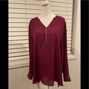 Apt. 9, Maroon blouse, XL